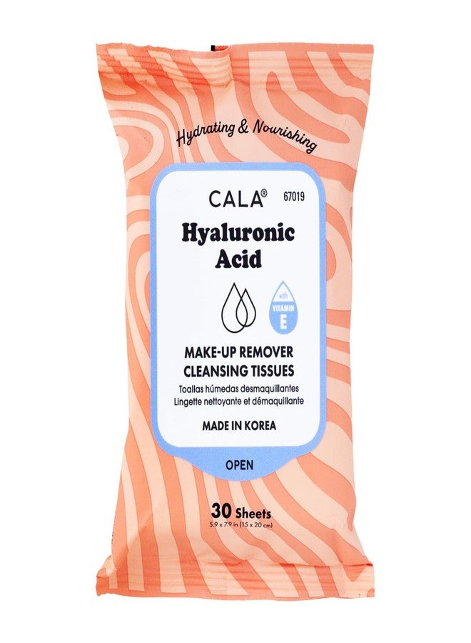 CALA Makeup Remover Cleansing Tissues: Hyaluronic Acid (30 Sheets) - Hydrating, Gentle Wipes for a Smooth, Radiant Complexion, Safe for All Skin Types